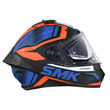 SMK Typhoon Thorn ISI ECE & DOT Certified Full Face Dual Visor Helmet for Men and Women with Pinlock Fitted Clear Visor and Inner Sun Visor