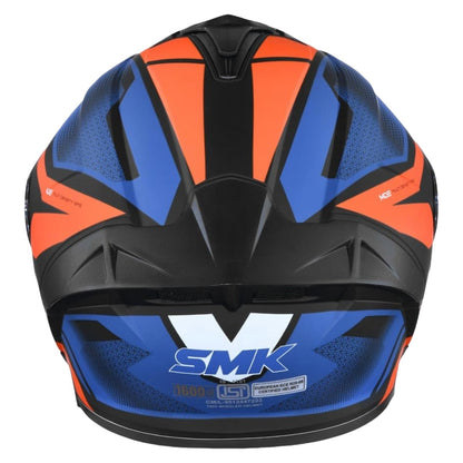 SMK Typhoon Thorn ISI ECE & DOT Certified Full Face Dual Visor Helmet for Men and Women with Pinlock Fitted Clear Visor and Inner Sun Visor