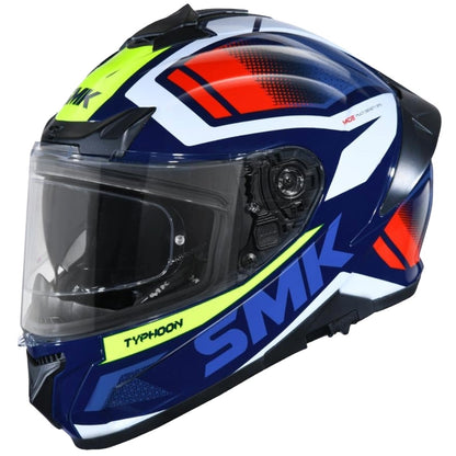 SMK Typhoon Thorn ISI ECE & DOT Certified Full Face Dual Visor Helmet for Men and Women with Pinlock Fitted Clear Visor and Inner Sun Visor