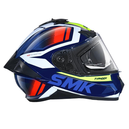 SMK Typhoon Thorn ISI ECE & DOT Certified Full Face Dual Visor Helmet for Men and Women with Pinlock Fitted Clear Visor and Inner Sun Visor