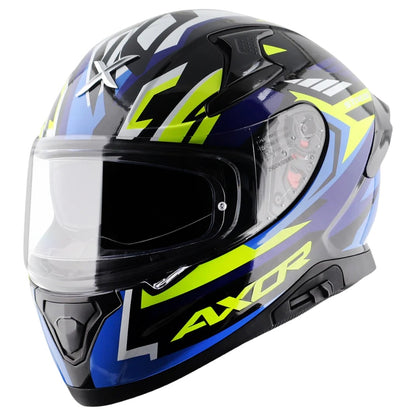Axor Apex Streak ISI ECE and DOT Certified Matte Finish Full Face Helmet for Men with Pinlock Fitted Outer Clear and Inner Sun Smoke Visor
