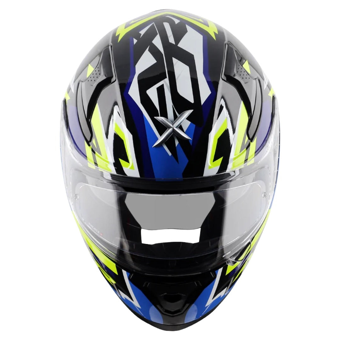 Axor Apex Streak ISI ECE and DOT Certified Matte Finish Full Face Helmet for Men with Pinlock Fitted Outer Clear and Inner Sun Smoke Visor