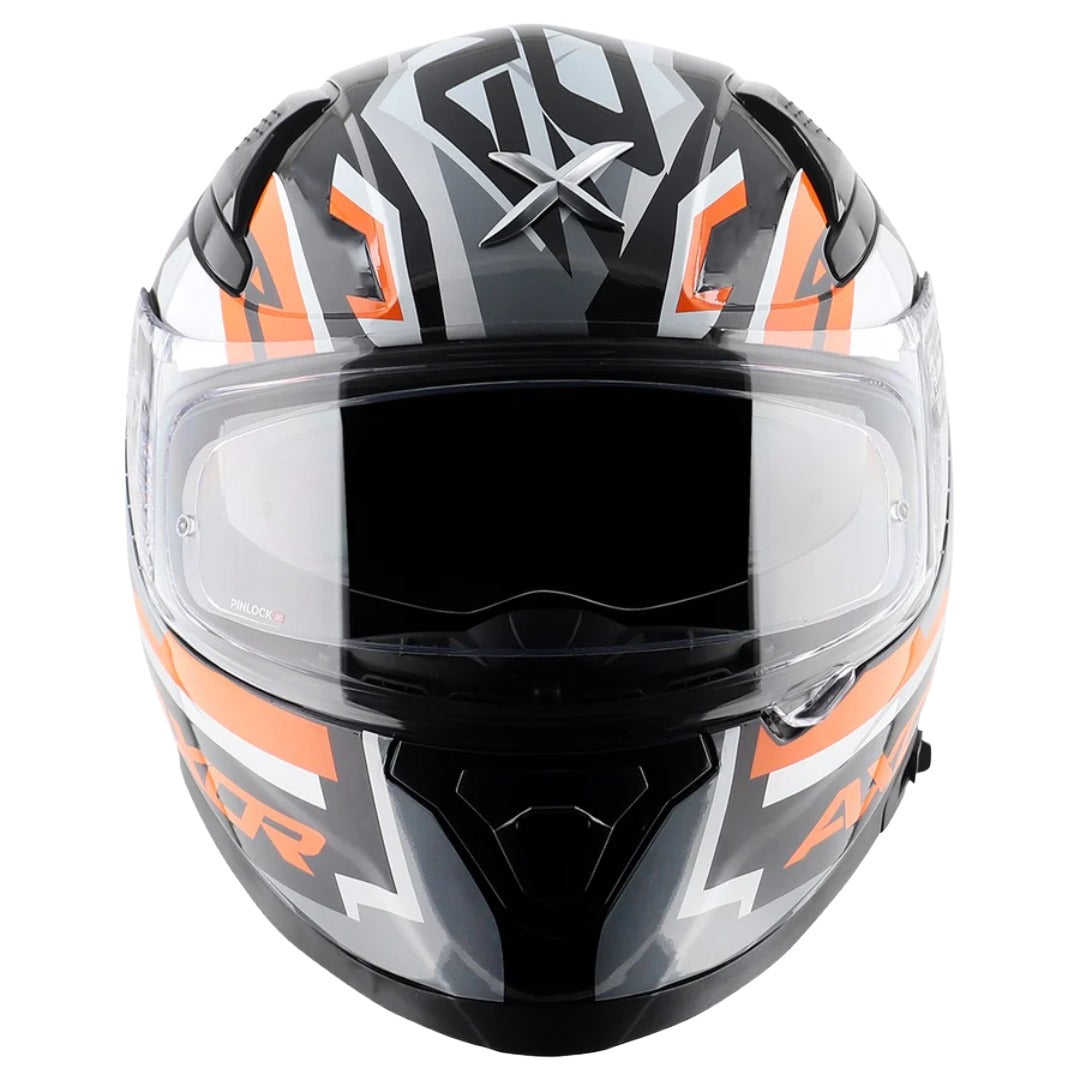 Axor Apex Streak ISI ECE and DOT Certified Matte Finish Full Face Helmet for Men with Pinlock Fitted Outer Clear and Inner Sun Smoke Visor