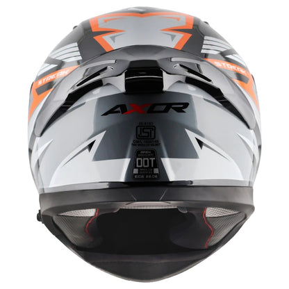Axor Apex Streak ISI ECE and DOT Certified Matte Finish Full Face Helmet for Men with Pinlock Fitted Outer Clear and Inner Sun Smoke Visor