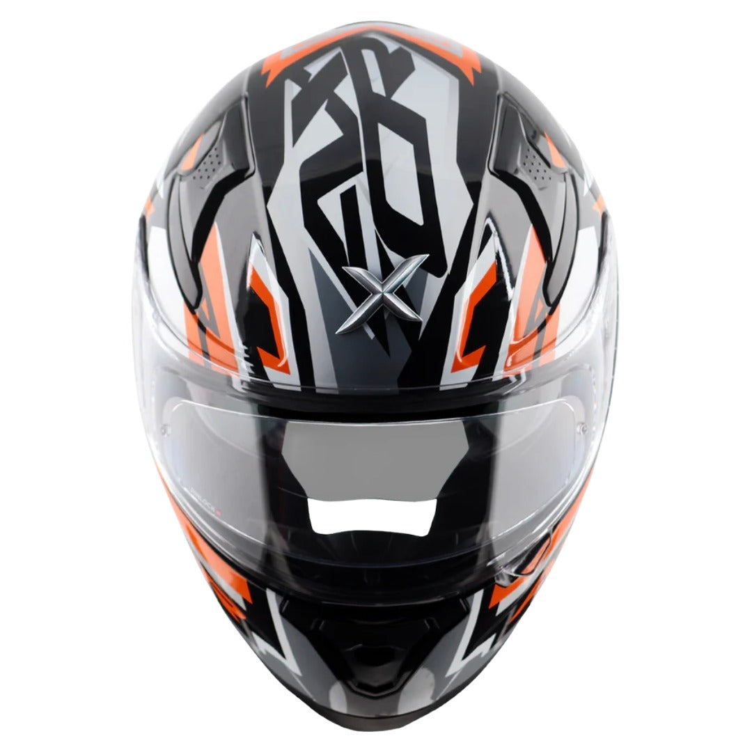 Axor Apex Streak ISI ECE and DOT Certified Matte Finish Full Face Helmet for Men with Pinlock Fitted Outer Clear and Inner Sun Smoke Visor