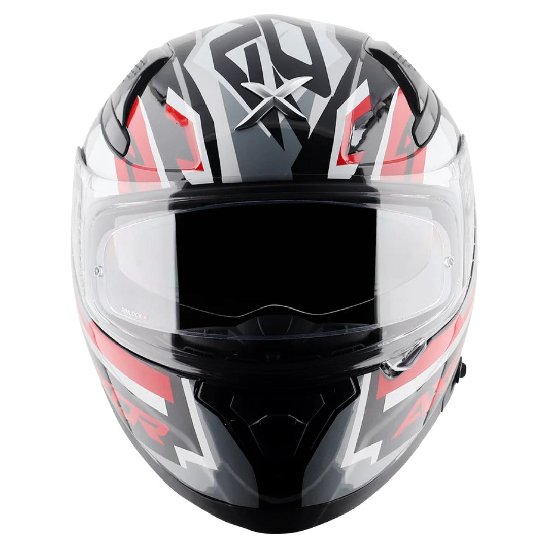 Axor Apex Streak ISI ECE and DOT Certified Matte Finish Full Face Helmet for Men with Pinlock Fitted Outer Clear and Inner Sun Smoke Visor