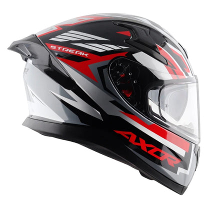 Axor Apex Streak ISI ECE and DOT Certified Matte Finish Full Face Helmet for Men with Pinlock Fitted Outer Clear and Inner Sun Smoke Visor