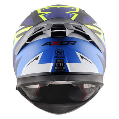 Axor Apex Streak ISI ECE and DOT Certified Matte Finish Full Face Helmet for Men with Pinlock Fitted Outer Clear and Inner Sun Smoke Visor