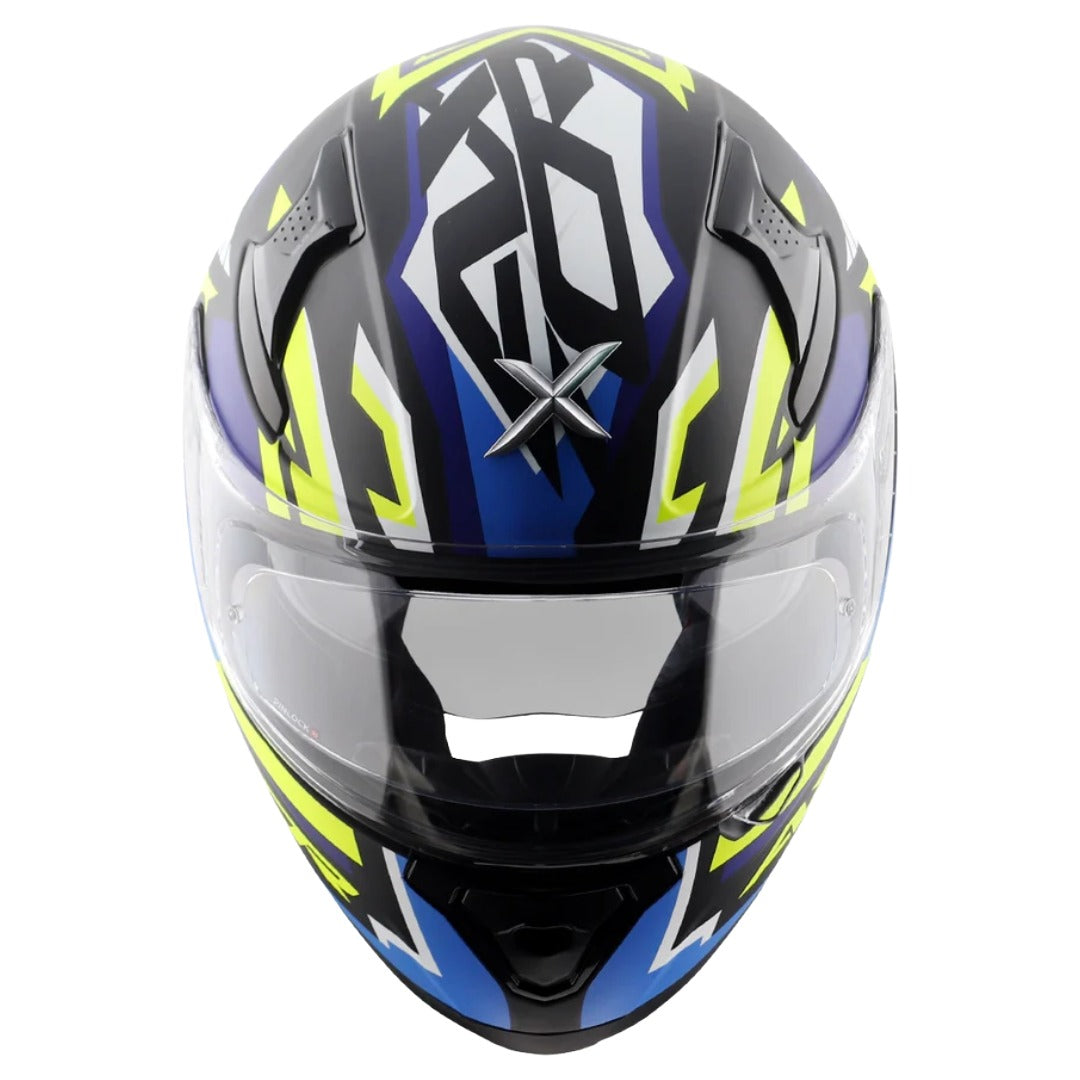Axor Apex Streak ISI ECE and DOT Certified Matte Finish Full Face Helmet for Men with Pinlock Fitted Outer Clear and Inner Sun Smoke Visor