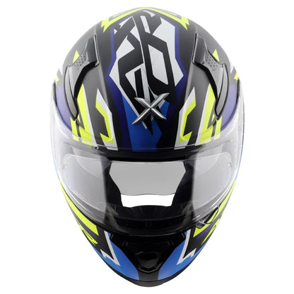 Axor Apex Streak ISI ECE and DOT Certified Matte Finish Full Face Helmet for Men with Pinlock Fitted Outer Clear and Inner Sun Smoke Visor