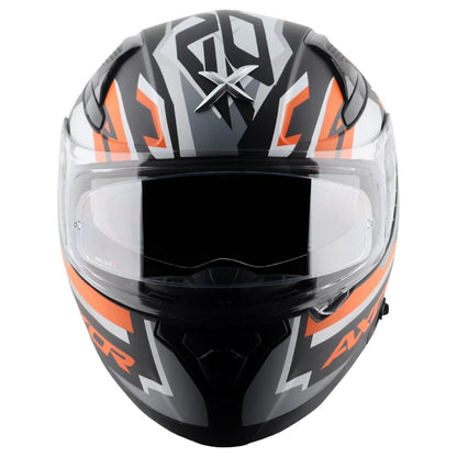 Axor Apex Streak ISI ECE and DOT Certified Matte Finish Full Face Helmet for Men with Pinlock Fitted Outer Clear and Inner Sun Smoke Visor