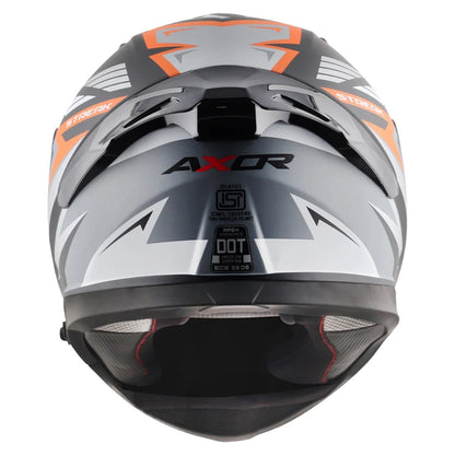 Axor Apex Streak ISI ECE and DOT Certified Matte Finish Full Face Helmet for Men with Pinlock Fitted Outer Clear and Inner Sun Smoke Visor