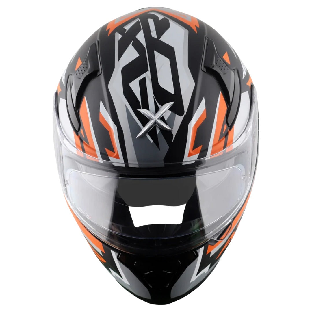 Axor Apex Streak ISI ECE and DOT Certified Matte Finish Full Face Helmet for Men with Pinlock Fitted Outer Clear and Inner Sun Smoke Visor