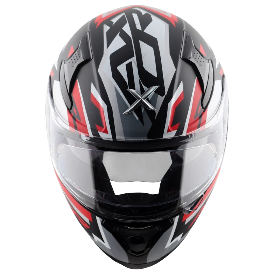 Axor Apex Streak ISI ECE and DOT Certified Matte Finish Full Face Helmet for Men with Pinlock Fitted Outer Clear and Inner Sun Smoke Visor