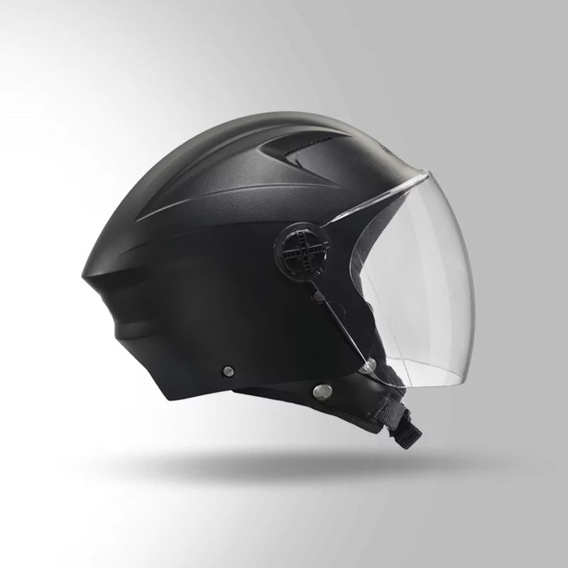 GUB STUDDS RAY ISI Certified Open FACE Helmet for Men and Women with D - Ring Lock, BLACK