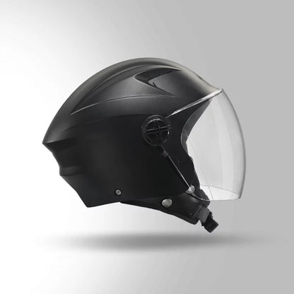 STUDDS RAY ISI Certified Open FACE Helmet for Men and Women with D - Ring Lock, BLACK