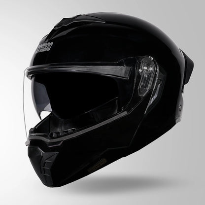 STUDDS Trooper ISI AND DOT Certified Filp - Up Full Face Helmet for Men and Women with Sun Visor