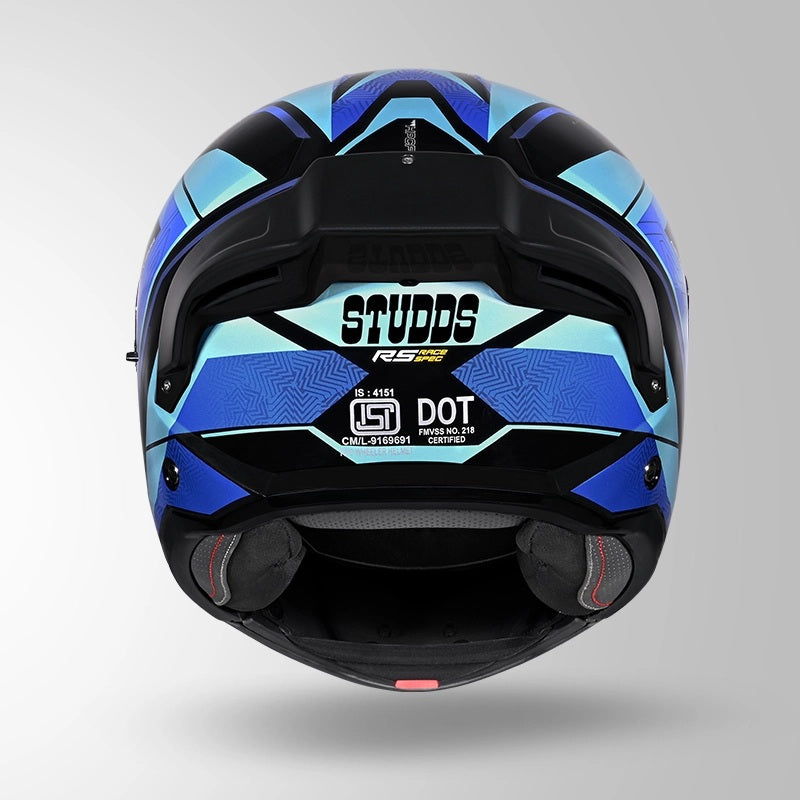 GUB STUDDS Trooper D4 Race Decor ISI AND DOT Certified Glossy Finish Filp - Up Full Face Helmet for Men and Women with Sun Visor