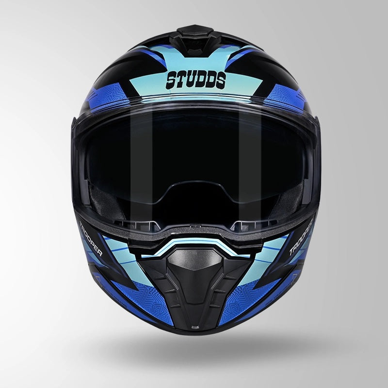 GUB STUDDS Trooper D4 Race Decor ISI AND DOT Certified Glossy Finish Filp - Up Full Face Helmet for Men and Women with Sun Visor