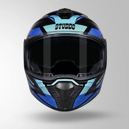 STUDDS Trooper D4 Race Decor ISI AND DOT Certified Glossy Finish Filp - Up Full Face Helmet for Men and Women with Sun Visor