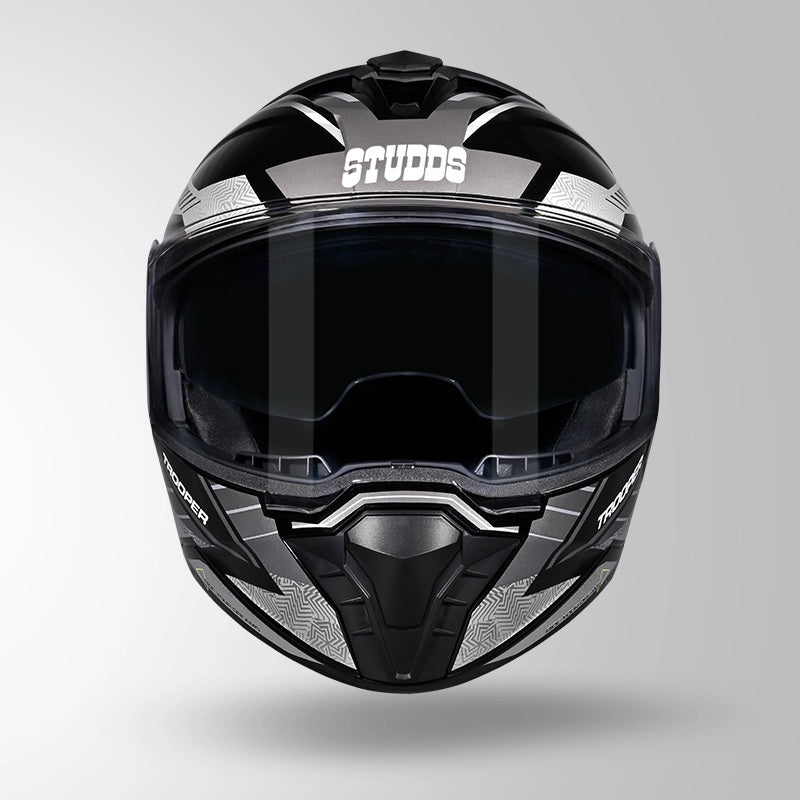 GUB STUDDS Trooper D4 Race Decor ISI AND DOT Certified Glossy Finish Filp - Up Full Face Helmet for Men and Women with Sun Visor