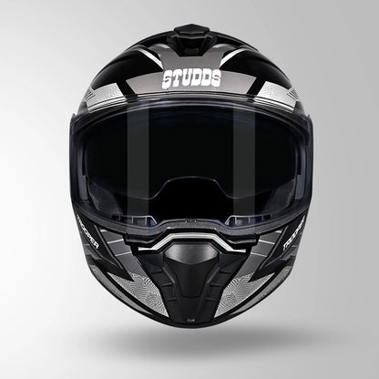 STUDDS Trooper D4 Race Decor ISI AND DOT Certified Glossy Finish Filp - Up Full Face Helmet for Men and Women with Sun Visor