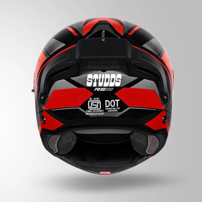 STUDDS Trooper D4 Race Decor ISI AND DOT Certified Glossy Finish Filp - Up Full Face Helmet for Men and Women with Sun Visor