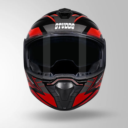 STUDDS Trooper D4 Race Decor ISI AND DOT Certified Glossy Finish Filp - Up Full Face Helmet for Men and Women with Sun Visor