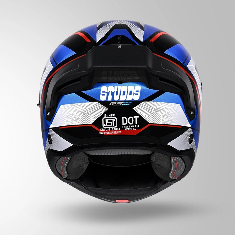 GUB STUDDS Trooper D4 Race Decor ISI AND DOT Certified Glossy Finish Filp - Up Full Face Helmet for Men and Women with Sun Visor