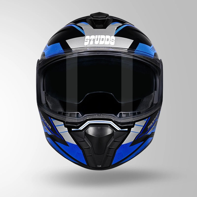 GUB STUDDS Trooper D4 Race Decor ISI AND DOT Certified Glossy Finish Filp - Up Full Face Helmet for Men and Women with Sun Visor