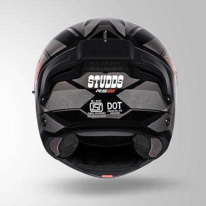 STUDDS Trooper D4 Race Decor ISI AND DOT Certified Glossy Finish Filp - Up Full Face Helmet for Men and Women with Sun Visor