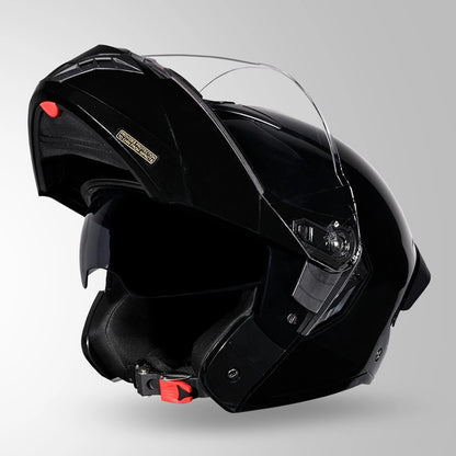 STUDDS Trooper ISI AND DOT Certified Filp - Up Full Face Helmet for Men and Women with Sun Visor