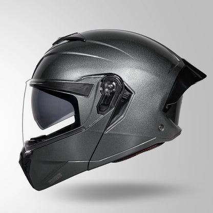 STUDDS Trooper ISI AND DOT Certified Filp - Up Full Face Helmet for Men and Women with Sun Visor