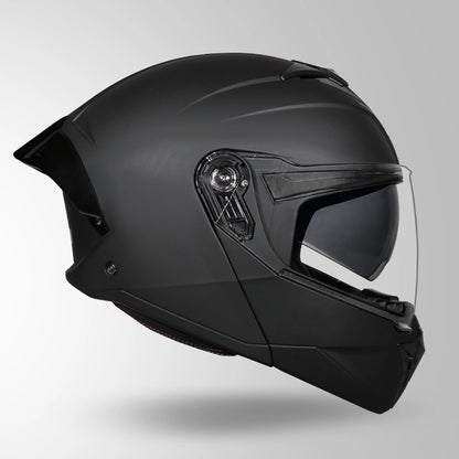 STUDDS Trooper ISI AND DOT Certified Filp - Up Full Face Helmet for Men and Women with Sun Visor