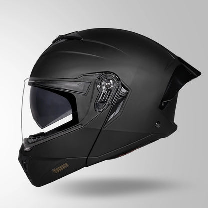 STUDDS Trooper ISI AND DOT Certified Filp - Up Full Face Helmet for Men and Women with Sun Visor