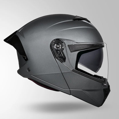 STUDDS Trooper ISI AND DOT Certified Filp - Up Full Face Helmet for Men and Women with Sun Visor