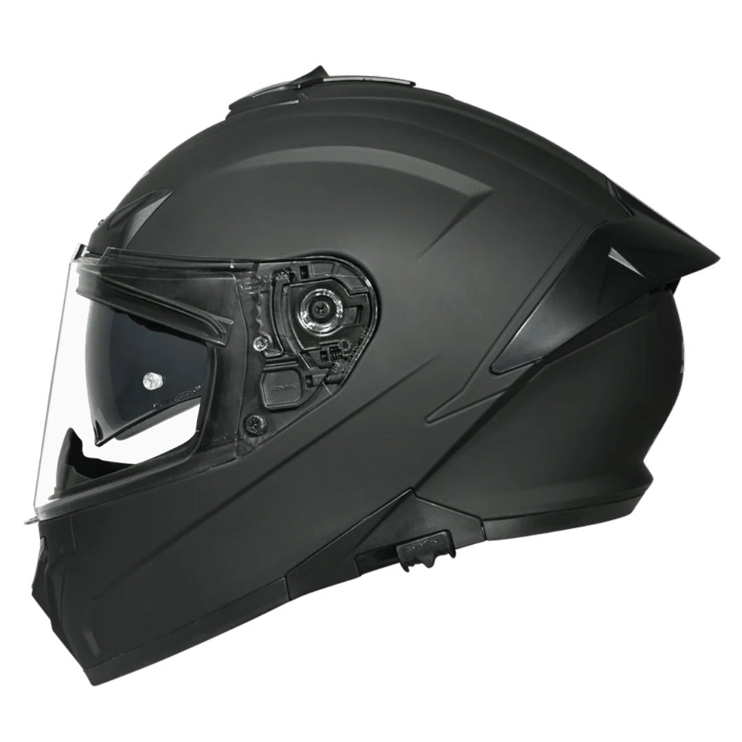 GUB SMK Helmets - Typhoon - Unicolour - Gloss Black - Dual Visor Full Face Helmet