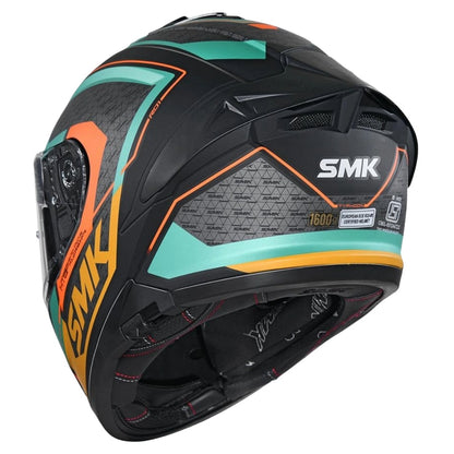 SMK Typhoon RD1 ISI ECE & DOT Certified Full Face Dual Visor Helmet for Men and Women with Pinlock Fitted Clear Visor and Inner Sun Visor