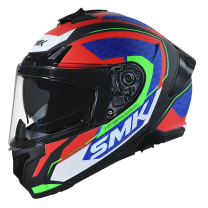 SMK Typhoon RD1 ISI ECE & DOT Certified Full Face Dual Visor Helmet for Men and Women with Pinlock Fitted Clear Visor and Inner Sun Visor