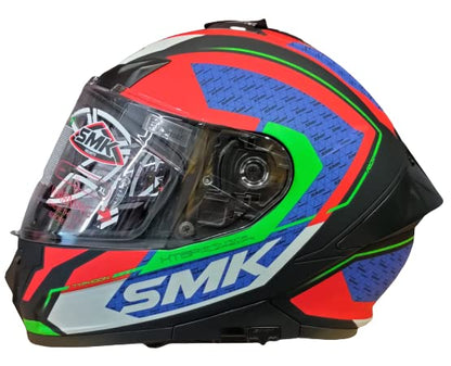 SMK Typhoon RD1 ISI ECE & DOT Certified Full Face Dual Visor Helmet for Men and Women with Pinlock Fitted Clear Visor and Inner Sun Visor
