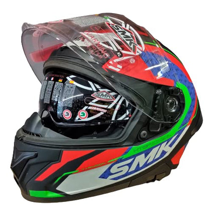 SMK Typhoon RD1 ISI ECE & DOT Certified Full Face Dual Visor Helmet for Men and Women with Pinlock Fitted Clear Visor and Inner Sun Visor