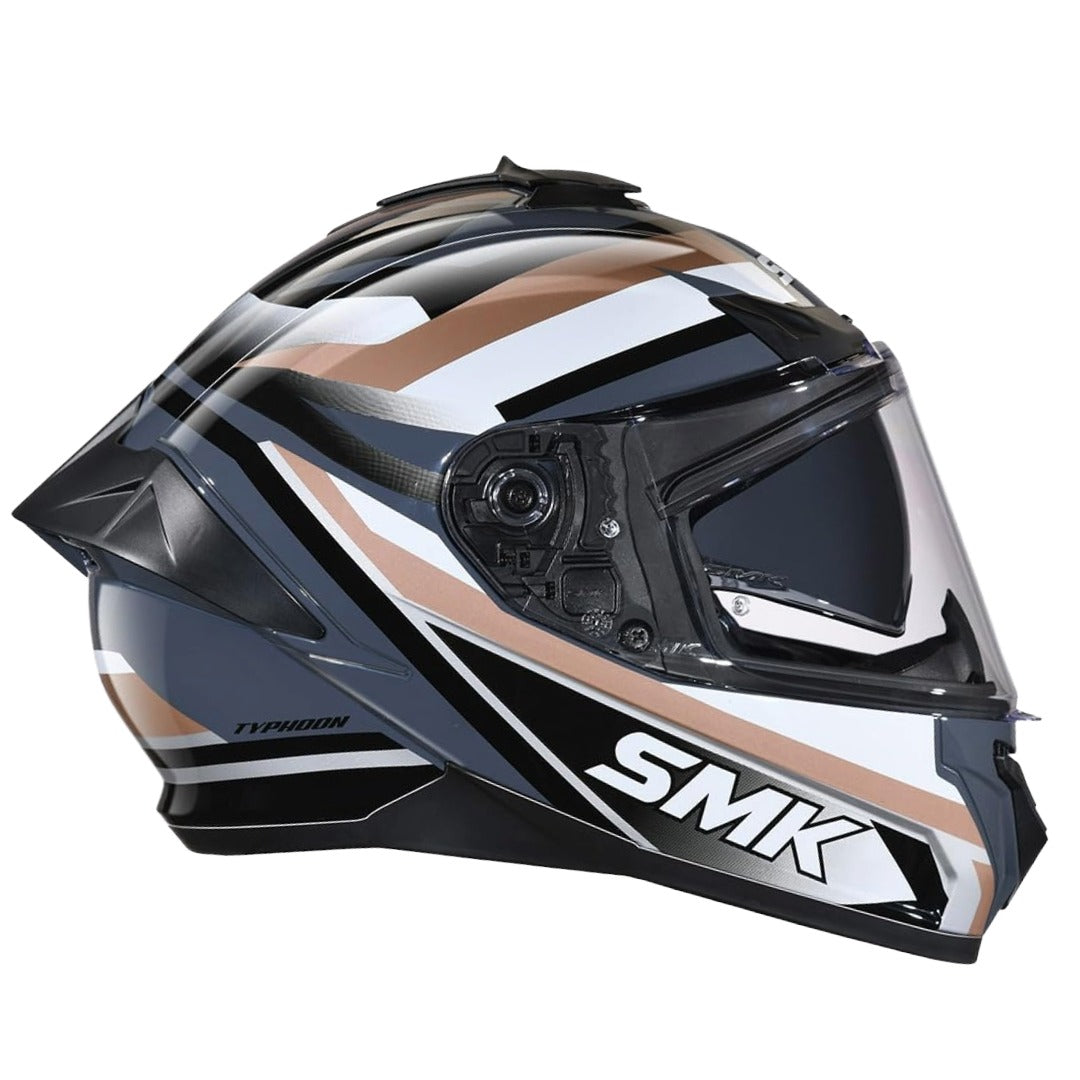 SMK Typhoon Freeride ISI ECE & DOT Certified Full Face Dual Visor Helmet for Men and Women with Pinlock Fitted Clear Visor and Inner Sun Visor