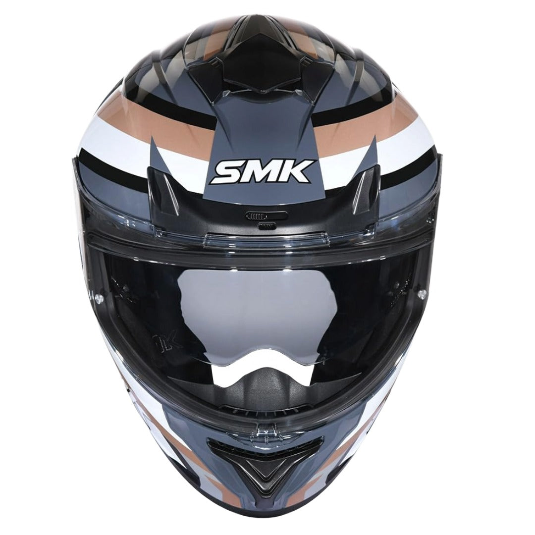 SMK Typhoon Freeride ISI ECE & DOT Certified Full Face Dual Visor Helmet for Men and Women with Pinlock Fitted Clear Visor and Inner Sun Visor