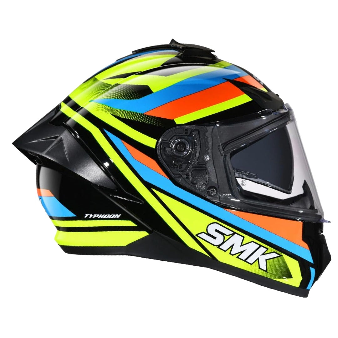 SMK Typhoon Freeride ISI ECE & DOT Certified Full Face Dual Visor Helmet for Men and Women with Pinlock Fitted Clear Visor and Inner Sun Visor
