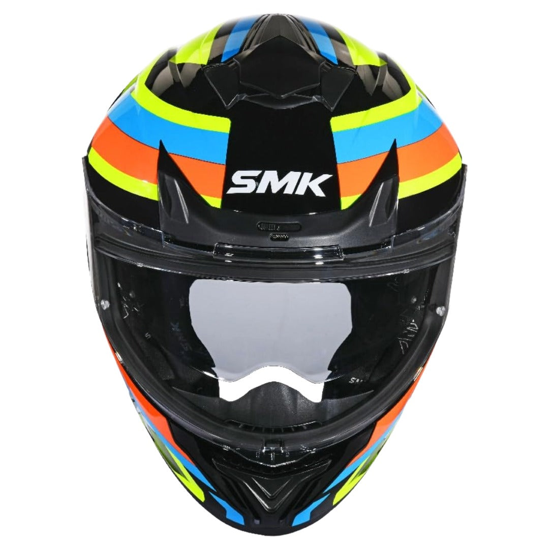 SMK Typhoon Freeride ISI ECE & DOT Certified Full Face Dual Visor Helmet for Men and Women with Pinlock Fitted Clear Visor and Inner Sun Visor