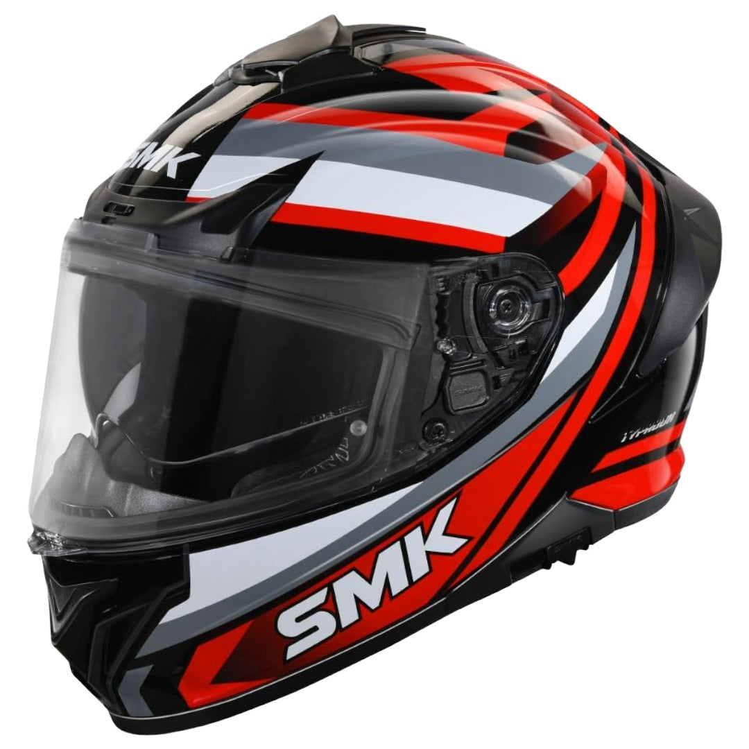 SMK Typhoon Freeride ISI ECE & DOT Certified Full Face Dual Visor Helmet for Men and Women with Pinlock Fitted Clear Visor and Inner Sun Visor