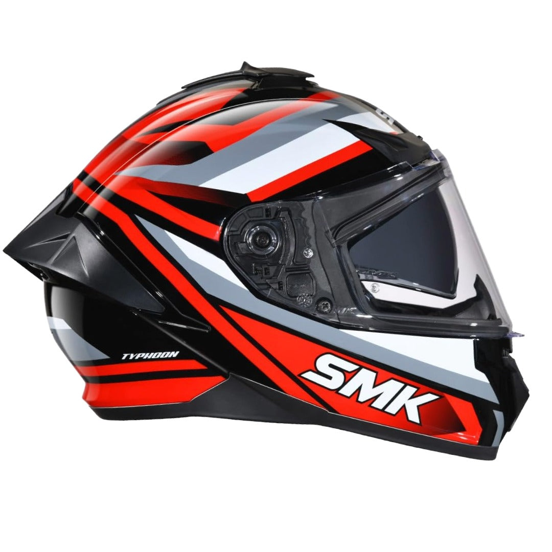 SMK Typhoon Freeride ISI ECE & DOT Certified Full Face Dual Visor Helmet for Men and Women with Pinlock Fitted Clear Visor and Inner Sun Visor