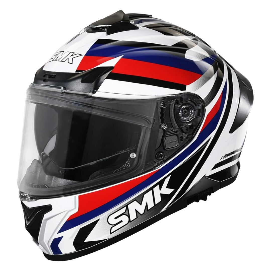 SMK Typhoon Freeride ISI ECE & DOT Certified Full Face Dual Visor Helmet for Men and Women with Pinlock Fitted Clear Visor and Inner Sun Visor