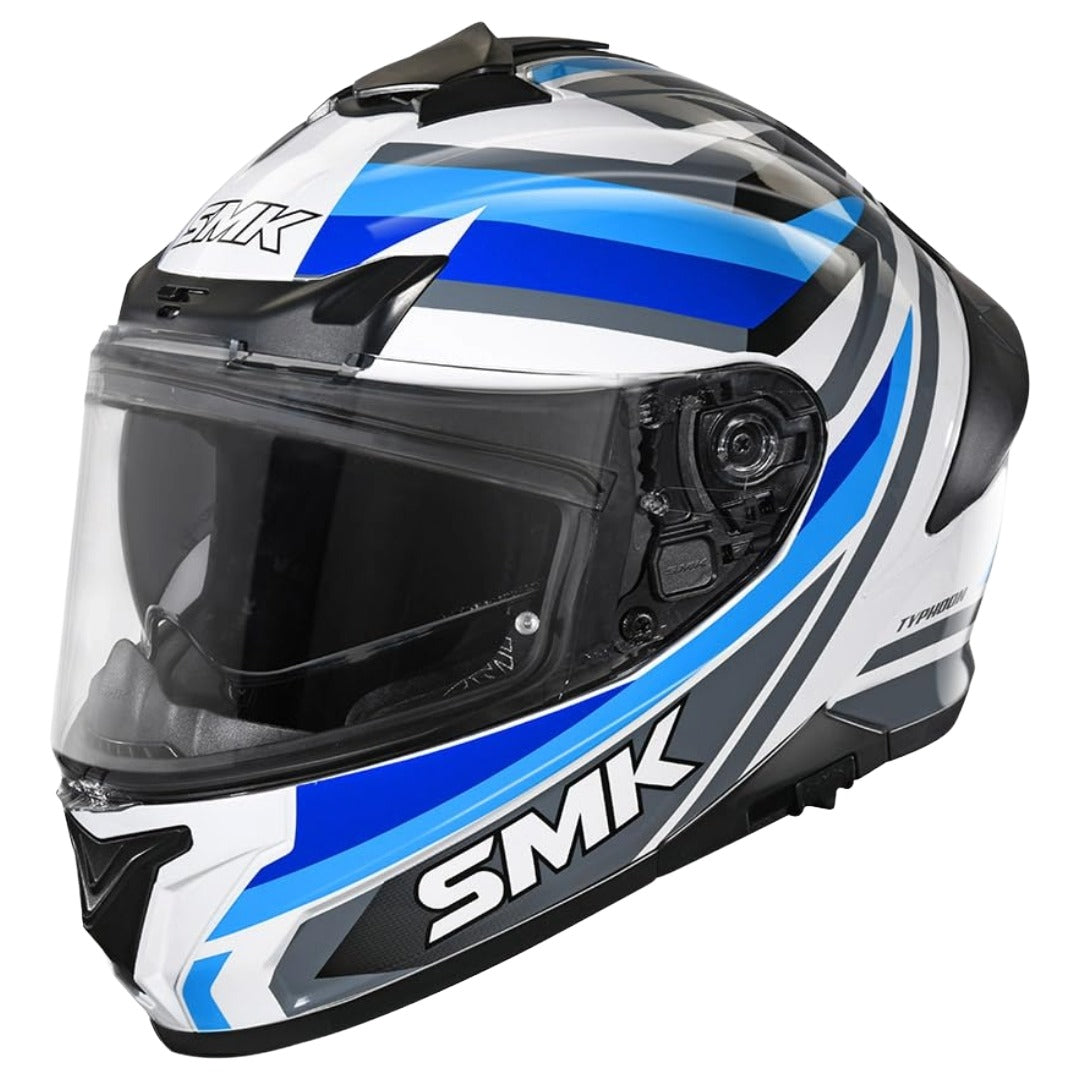 SMK Typhoon Freeride ISI ECE & DOT Certified Full Face Dual Visor Helmet for Men and Women with Pinlock Fitted Clear Visor and Inner Sun Visor