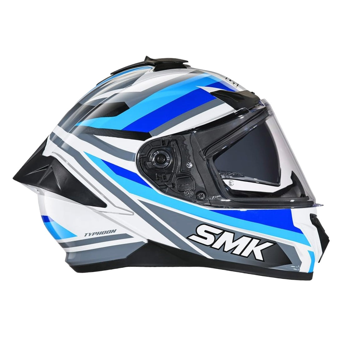 SMK Typhoon Freeride ISI ECE & DOT Certified Full Face Dual Visor Helmet for Men and Women with Pinlock Fitted Clear Visor and Inner Sun Visor